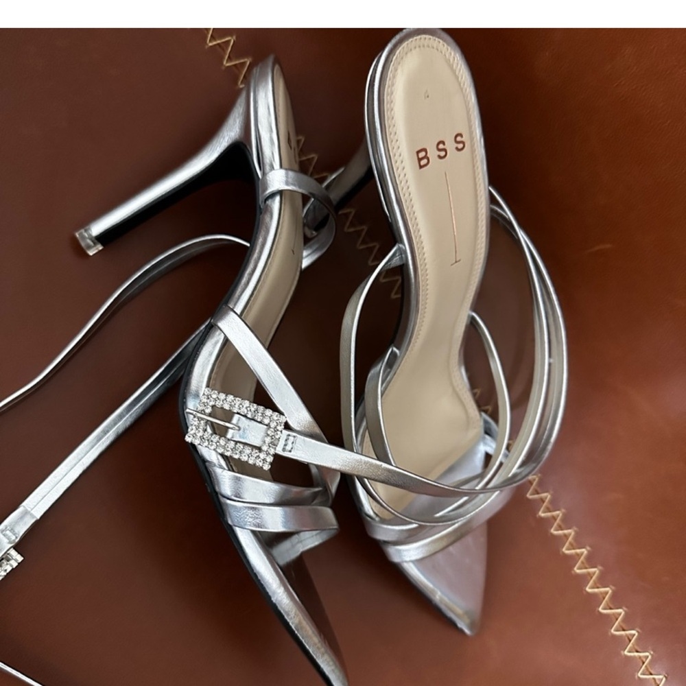 Silver sandal heel